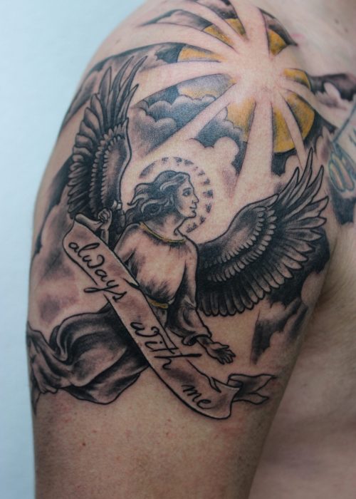 Engel Inskin Tattoo Dave Beier Radolfzell